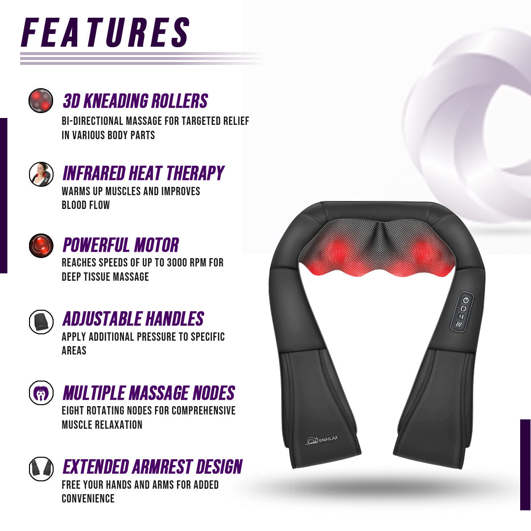 Appareil de massage chauffant pour la nuque et les épaules– Shiatsu
